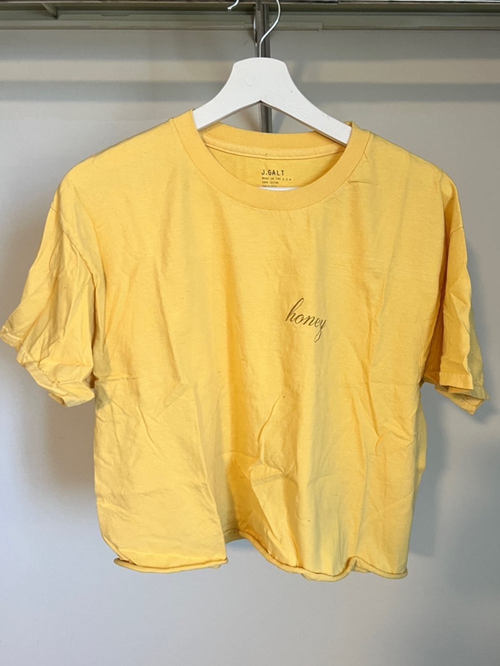 Brandy Melville Yellow 'honey' Graphic Tee